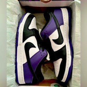Nike SB dunk pro court purple/ black/ white. Worn 1 time. Size 10(W) /8.5 (M)